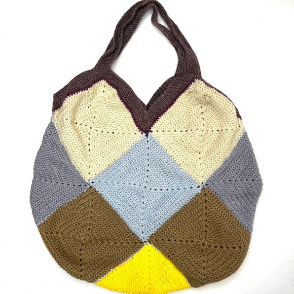 Handmade Handbags - Unique Handmade Crochet Granny Square Large Tote Bag